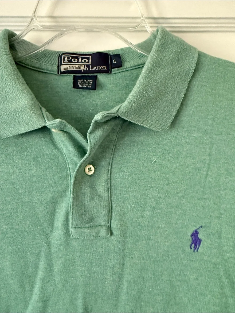 Polo by Ralph Lauren Seafoam Green Short-Sleeve Polo Shirt Size L
